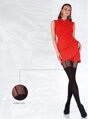 Ženske uzorčaste čarape sa srcima AFFECTION 22306 50 DEN Knittex