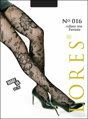 Crne najlonke sa velikim cvijetom № 016 Lores
