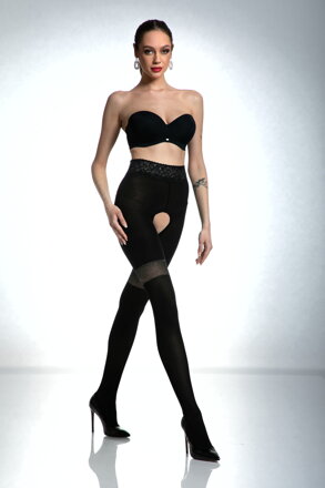 Luksuzne crotchless hulahopke GLAMOUR 80 DEN Amour