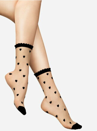 Tenké ponožky so srdiečkami CUORI 20 DEN Lores