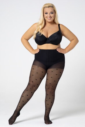 Hulahopke za veće djevojke sa srcima QUEEN SIZE QUEEN OF HEARTS 30 DEN Mona