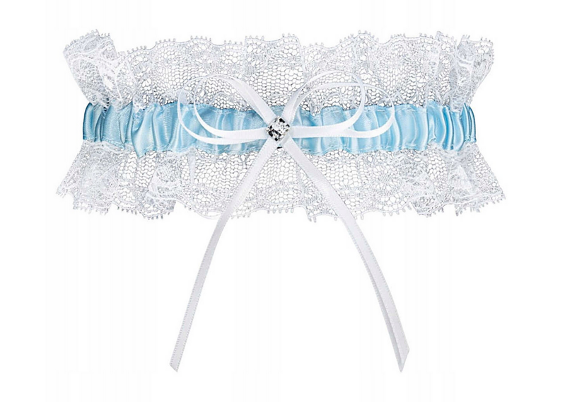 Svadobný podväzok bielo-modrý PRAGA PW-27 Julimex